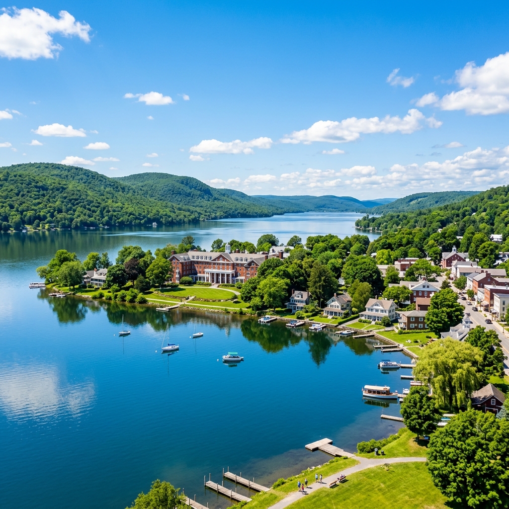 Cẩm nang du lịch Cooperstown New York ngôi làng bờ hồ xinh đẹp (Ảnh minh họa từ AI)