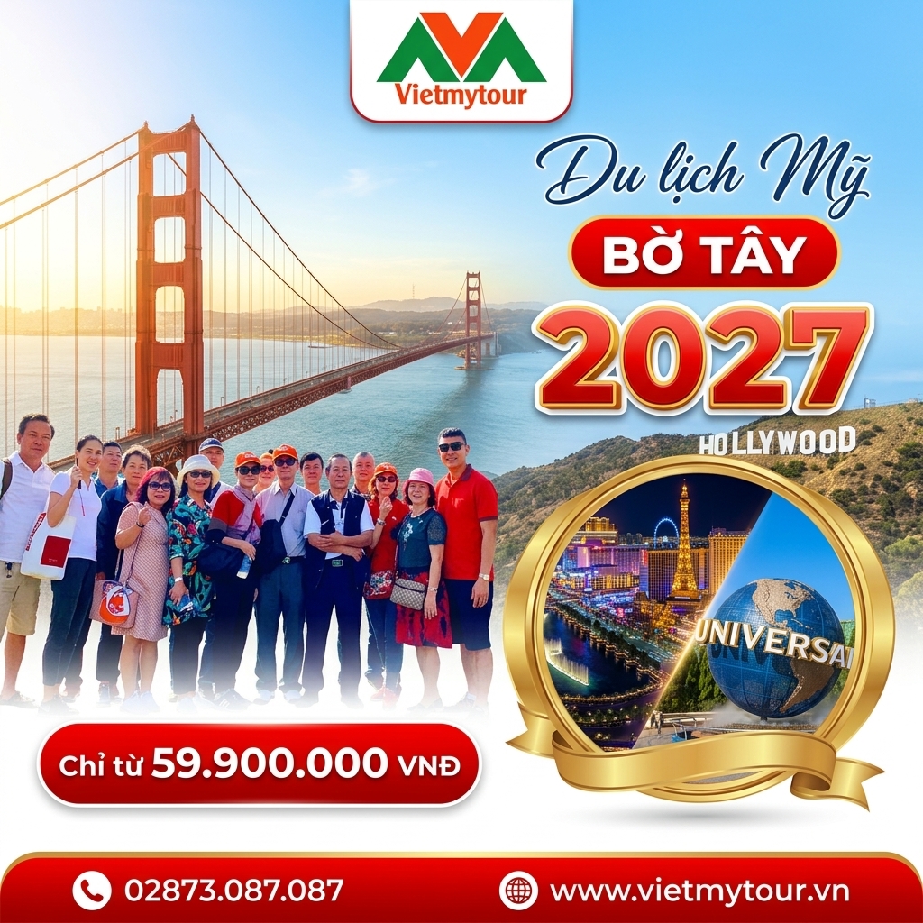 Tour Du Lịch Mỹ 2027 Bờ Tây Khám Phá Los Angeles Las Vegas - Vietmytour (Ảnh minh họa từ AI)