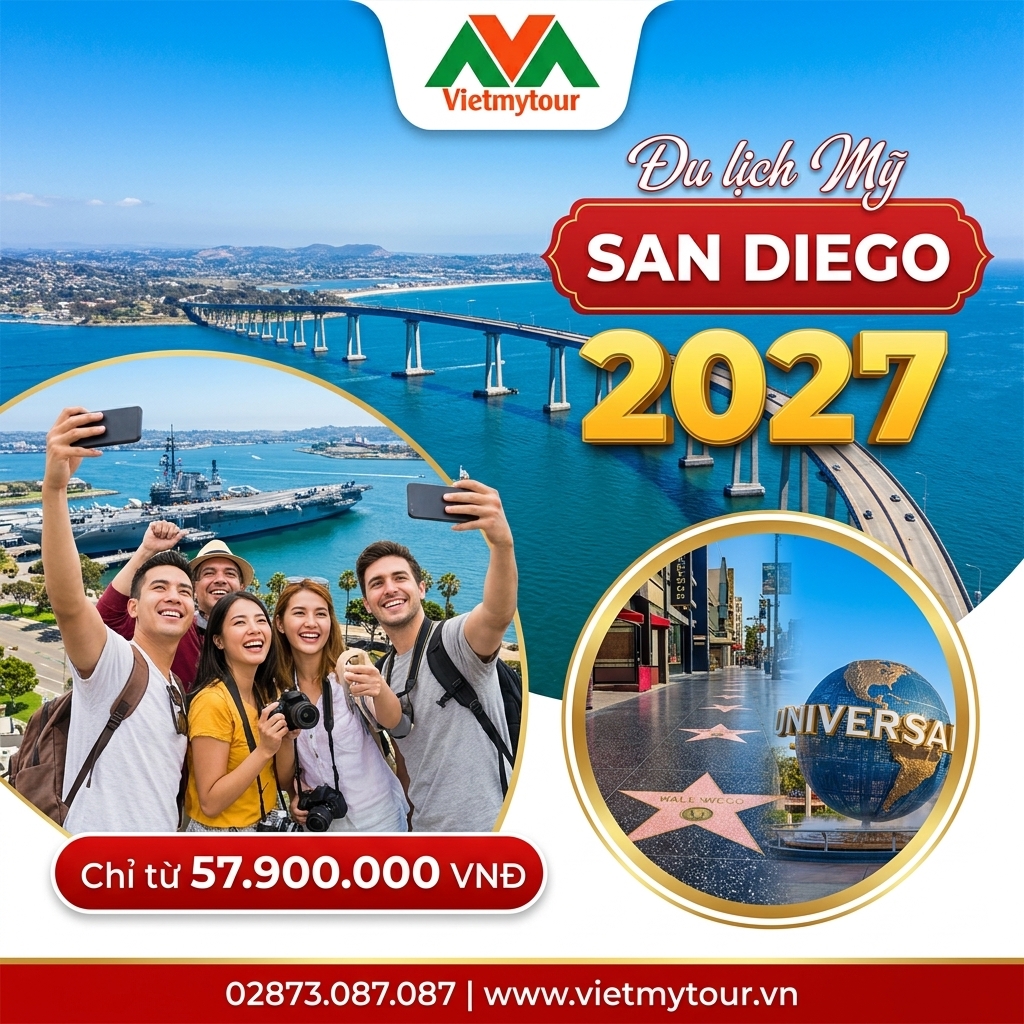 Tour Du Lịch Mỹ tặng kèm San Diego 7N6D giá tốt - Vietmytour (Ảnh minh họa từ AI)