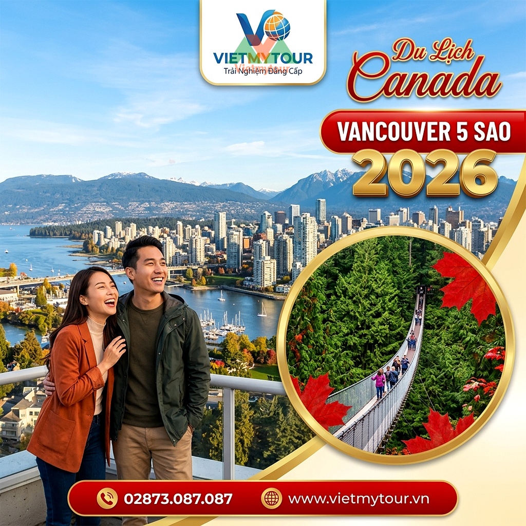 Tour Du Lịch Canada Vancouver 5 Sao 2026 giá tốt - Vietmytour (Ảnh minh họa từ AI)